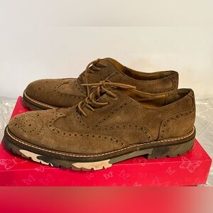 Donald Pliner Men's Brown Suede Wingtip Lace-Up Shoes size 7